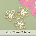 Golden 18k plated five-petal hollow flower charm for DIY jewelry making 20mm size - Gold Hollow Five Petal Flower Style (M71525)