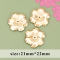 18k gold plated flower shape jewelry accessories for DIY hairpins, size 21mm*22mm - Gold Five Petal Flower Style (M71526)