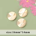 18k gold plated wave-patterned circular metal pendant accessories for DIY jewelry, 16x14mm - Gold Wavy Disc Style (M71528)