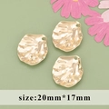Three-piece set of gold-plated leaf pendants for DIY jewelry making 20mm by 17mm - Gold Irregular Wavy Leaf Style (M71529)
