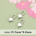 Three pieces of 19.5mm silver lobster clasps for DIY jewelry making on floral background - 19.5mm*8.8mm / U-Shape Spring Clasp (M110809)