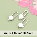 Silver finish 24.8mm lobster clasp for DIY jewelry making and necklace assembly - Oval Spring Clasp (M110810)