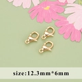 Set of three 18k gold plated 12.3x6mm lobster clasps for DIY jewelry making - Lobster Clasp (M110815)