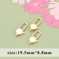 18k gold plated lobster clasp for DIY jewelry making, size 19.5mm x 8.8mm - U-Shape Spring Clasp (M110819)