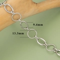 Silver plated wide cable chain for DIY jewelry making with 13.3mm textured round links - Oval Smooth Twisted Round Style (C6110) / 1m