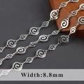 8.8mm wide silver hollow spiral chain links for DIY jewelry making and accessories - Flat Spiral Snail Pattern Ring Silver - 1 Meter (C21006)