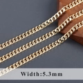 DIY Punk 18k gold plated 5.3mm curb chain for bracelets and necklaces design - Gold Classic Cuban Style (C21911)