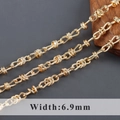 DIY 18k gold-plated punk hip hop jewelry chain with 6.9mm width twisted links - Gold Knot Decoration Style (C21913)
