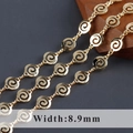 8.9mm hollow spiral link chain in 18K gold plated copper for DIY jewelry making - Hollow Spiral Round Gold - 1 Meter (C21018)