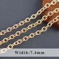 DIY 18k gold plated punk hip hop chain link, 7.4mm width with twisted texture detail - Gold Twist Rope Style (C21915)