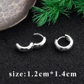 Silver plated round hoop clip earrings with 18k gold finish in size 1.2cm x 1.4cm - Silver Shiny Earring Clip (M85904) / 1.2x1.4cm