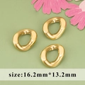 Drie stuks 316L goud roestvrijstalen onregelmatige ovale hangers voor DIY sieraden maken - Onregelmatige Ringstijl (MF0905)