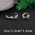 Silver 18k gold plated clip-on earrings with zircons and DIY loop size 1.4cm - Silver Rhinestone Earring Clip With Loop (M85906) / 1.4x1.4cm