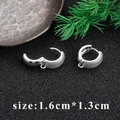 Silver round clip-on earrings base with hanging loop and textured finish 1.6cm - Silver Textured Earring Clip With Loop (M85908) / 1.6x1.3cm