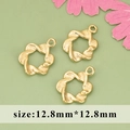 Pendentif fleur en acier inoxydable doré 316L pour bijoux taille 12,8mm - Forme de Couronne à Cinq Pétales (MF0606)
