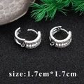 Silver DIY hoop earrings with cubic zirconia pave and hanging loop, 1.7cm size - Silver Double Row Rhinestone Clip With Loop (M85915) / 1.7x1.7cm