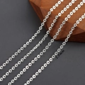 Hochglanzpolierte 2.5mm versilberte Rhodium-Gliederkette für DIY Schmuckherstellung - C6410 (3 Meter)