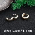 18k gold plated round hinged ear clips for DIY jewelry with size 1.2cm x 1.4cm - Gold Shiny Polished Earring Clip (M85923) / 1.2x1.4cm