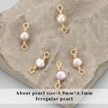 Connecteurs de perles d'eau douce irrégulières faits main pour bijoux artisanaux - Connecteur Perle Irrégulière 4.9x4.1mm (MD2902S) / Lot de 6