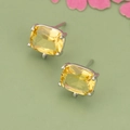 18k vergulde geometrische gele glazen oorbelonderdelen voor DIY-sieraden maken - Zilveren Basisstijl (01BS) / Geel