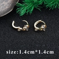 18k gold plated DIY earring hoop with cubic zirconia stones measuring 1.4cm by 1.4cm - Gold Rhinestone Clip With Small Loop (M85925) / 1.4x1.4cm