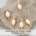 5 connecteurs perles d'eau douce 5,8x6,5mm avec fil doré pour création bijoux DIY - Connecteur Perle Irrégulière 5.8x6.5mm (MD2910S) / Lot de 6