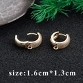 Golden 18K gold-plated huggie earrings with hanging loop and textured dot finish - Gold Textured Huggie Earring Clip (M85927) / 1.6x1.3cm