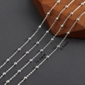 Rhodinierte 2,5mm Kugelkette mit 16,2mm Abstand für DIY-Schmuckherstellung - C6417 (3 Meter)