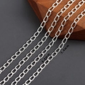 Silberne strukturierte Gliederkette 6,4mm x 3,4mm für DIY-Schmuckherstellung - C6418 (3 Meter)
