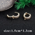 18k gold plated round clip-on earrings with white zircon and small hanging loops - Gold Pave Rhinestone Clip With Loop (M85928) / 1.5x1.3cm