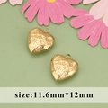 Colgantes de corazón martillado dorado 11,6x12mm para collares y pendientes DIY - Corazón Martillado (ME6001)