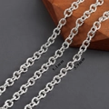 5,1 mm und 5,9 mm strukturierte Rollo-Kettenglieder mit Rhodium-Beschichtung - C6419 (3 Meter)