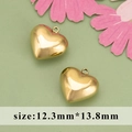 Colgante de corazón de acero inoxidable dorado pulido, medida 12,3 mm por 13,8 mm - Corazón Pulido (ME6002)