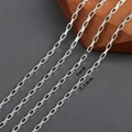 Polierte silberne 4mm x 2,1mm Büroklammer-Gliederkette für DIY Schmuckherstellung - C6421 (3 Meter)