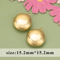 Set de dos colgantes de cúpula de acero inoxidable dorado 15,2mm para joyería DIY - Hemisferio (ME6004)
