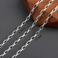 Versilberte minimalistische Rechteck-Gliederketten in 3,2mm und 5,4mm für DIY-Schmuck - C6422 (3 Meter)