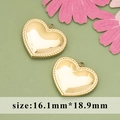Gouden hartvormige hanger met kralenrand voor sieraden, maat 16,1 mm bij 18,9 mm - Hart met Kralenrand (ME6005)