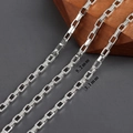 Polierte silberne Rechteck-Gliederkette für DIY-Schmuck, Größe 5,2 mm x 3,1 mm - C6423 (3 Meter)