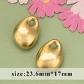 Gouden druppelvormige roestvrijstalen hangers met gepolijste finish van 23,6x17 mm - Grote Waterdruppel (ME6007)