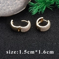 18k gold plated hoop earrings with white zircon pavé setting, size 1.5cm by 1.6cm - Gold Large Pave Rhinestone Ear Clip (M85934) / 1.5x1.6cm