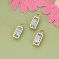 Ανοιχτό μπλε παραλληλόγραμμα μενταγιόν με χρυσό φινίρισμα για χειροποίητα κοσμήματα - Γαλάζιο (MF1003)