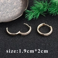 18k gold plated hoop earrings with white zircon accents, size 1.9cm x 2cm - Gold Large Rhinestone Hoop Earring (M85938) / 1.9x2cm