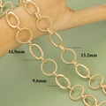 18k gold plated chunky chain link bracelet with detailed measurements on wood branch - Twisted Rope And Oval Link (C5401)