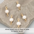 Lot de 5 perles d'eau douce irrégulières avec fil doré pour création de bijoux - Connecteur Perle Irrégulière 5.7x6.1mm (MD2904S) / Lot de 6