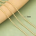 DIY 18k gold plated 2mm ball chain accessory for elegant jewelry making - 2mm Diameter Gold Style-3m(C39601A)