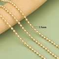 2.5mm ball chain in 18k gold plating for DIY jewelry making and necklace crafts - 2.5mm Diameter Gold Style-3m(C39602A)