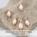 Pendentifs en perles d'eau douce faits main avec fil doré pour bijoux DIY 5pcs - Connecteur Perle Irrégulière 9.3x7.3mm (MD2911S) / Lot de 6