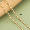 Chaîne à billes plaquée or 18 carats 3mm pour bijoux DIY colliers et boucles - Style Or Diamètre 3mm-3m(C39603A)
