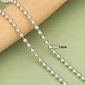 Chaîne à billes argentée de 3mm avec finition polie pour la création de bijoux DIY - Style Argent Diamètre 3mm-3m(C39603B)