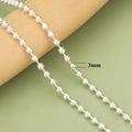 Chaîne à billes argentée de 3mm pour bijoux DIY avec une finition métallique polie - Style Rhodium Diamètre 3mm-3m(C39603Y)